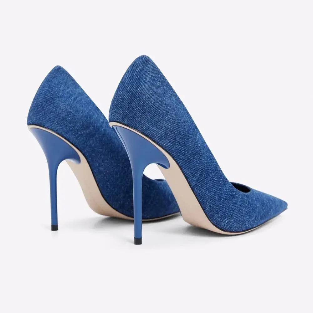 Good American Blue Stiletto Heels - Picture 4 of 13